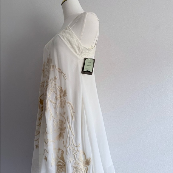 Anthropologie E by Eloise Maluku floral Embroidered Chemise lace Dress Ivory XS - Picture 7 of 10